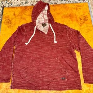 Lucky Brand Baja Men's Red Hooded Pullover Shirt